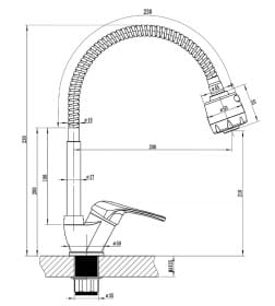 Смеситель Клевер Oniks для кухни, OS519flex