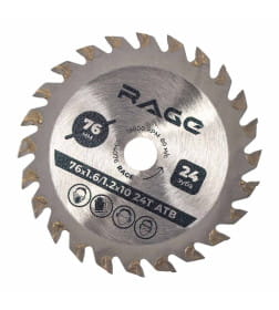 Диск пильный по дереву 76 мм RAGE 594076