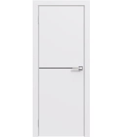 Дверное полотно "Line" 7 ,2000х600х38мм,Белый,черный молдинг