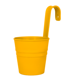 Декоративное настенное ведро (желтый), пластик