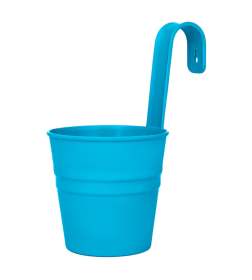 Декоративное настенное ведро (голубой), пластик