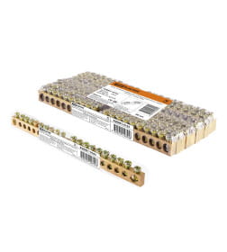 Шина "N" нулевая 6х9 мм 20/2 (20 групп/крепеж по краям) TDM SQ0801-0163