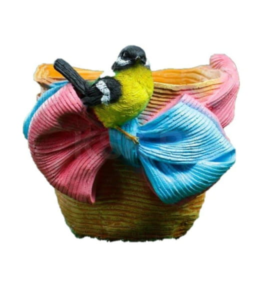 Кашпо синичка бантик 21х17см.,арт.сф-938-1 (сф-938-1) 