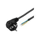 Шнур с вилкой в тканевой оплетке ПВС 3х0,75 1,8м черный TDM (SQ1305-0092) 