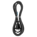 Шнур с вилкой в тканевой оплетке ПВС 2х0,75 1,8м черный TDM (SQ1305-0093) 