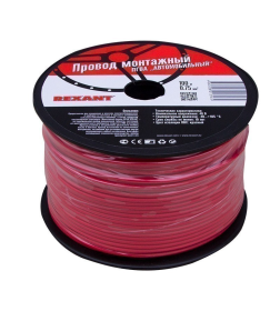 Провод ПГВА 1х0.75 мм² красный (бухта 100 м) REXANT 01-6504