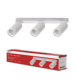 Светильник потолочный НПБ СПОТ-3xGU10-AR-WH под лампу GU10 56х165x350 мм белый IN HOME 4690612045849