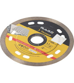 Диск алмазный по керамике 125 мм сплошной ультратонкий RAGE Furious 605127