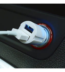 Блок питания автомобильный 4800мА с 2 USB входом (12-24B) ROBITON TwinUSB2400/AUTO БЛ13910