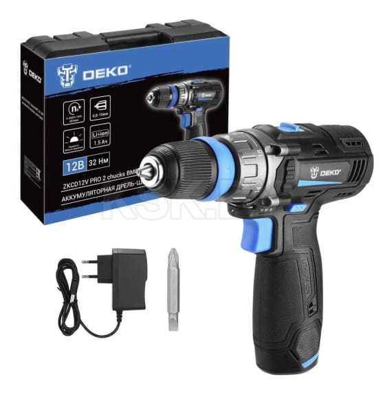 Дрель-шуруповерт аккумуляторная DEKO ZKCD12V PRO 084-1013 (084-1013) 