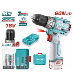 Дрель-шуруповерт аккумуляторная ударная TOTAL TOSLI241199