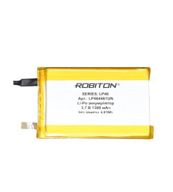 Аккумулятор 3.7В 1300мАч без защиты ROBITON LP464461UN БЛ15738