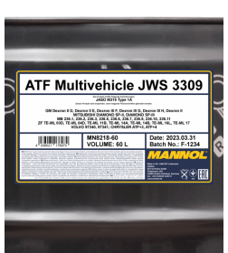 Масло трансмиссионное Mannol ATF Multivehicle O.E.M. JWS 3309 60 л