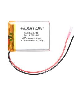 Аккумулятор 3.7В 900мАч ROBITON LP683440 БЛ15748