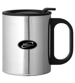 Термокружка 450 мл пластиковая ручка, с крышкой БИОСТАЛЬ NM-B