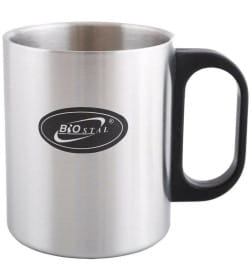 Термокружка 450 мл пластиковая ручка, с крышкой БИОСТАЛЬ NM-B