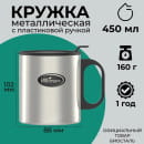 Термокружка 450 мл пластиковая ручка, с крышкой БИОСТАЛЬ NM-B