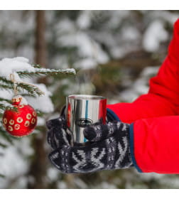 Термокружка 450 мл металлическая ручка, с крышкой БИОСТАЛЬ NM-C