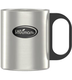 Термокружка 300 мл пластиковая ручка БИОСТАЛЬ NM-B