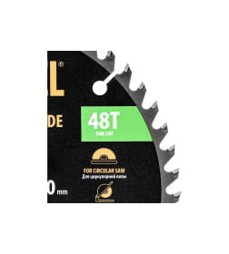 Диск пильный по дереву 190х48Tх30 мм тонкий Denzel 733437