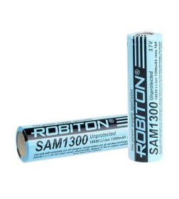 Аккумулятор SAM1300 18А (Samsung INR18650-13L) без защиты ROBITON БЛ13566