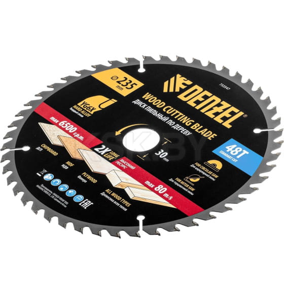 Диск пильный по дереву 235х48Tх30 мм Denzel 733547 (733547) 