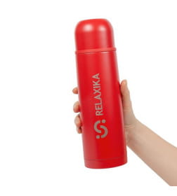 Термос 1 л узкое горлышко (красный) Relaxika 101