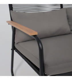 Комплект садовой мебели GARDENIA (2 кресла, диван, стол), черный/черный