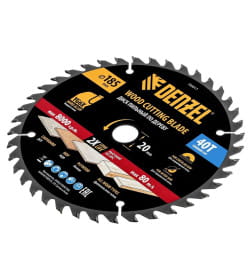 Диск пильный по дереву 185х40Tх20 мм Denzel 733317