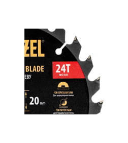 Диск пильный по дереву 180х24Tх20 мм Denzel 733287