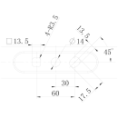 Нож для газонокосилки 21" (53 см, блистер) HYUNDAI KN-BL-21HY (KN-BL-21HY) 