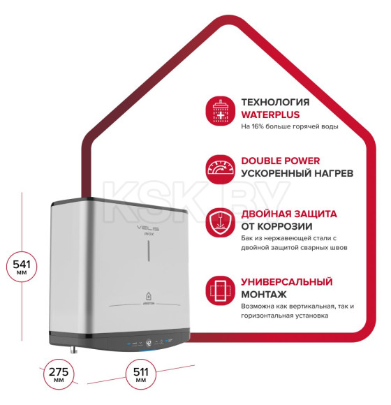 Накопительный водонагреватель Ariston ABSE VLS PRO INOX PW 2K 30 (3700736) 