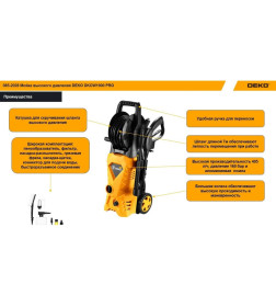 Мойка высокого давления DEKO DKCW1900 PRO 085-2028