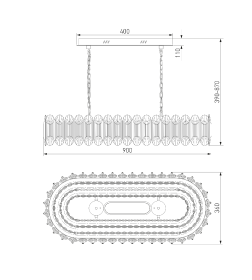 Подвесной светодиодный светильник с хрусталем 423/1 Bogate's