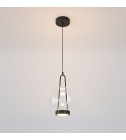 Подвесной светодиодный светильник со стеклянным плафоном 50267/1 LED черный Eurosvet