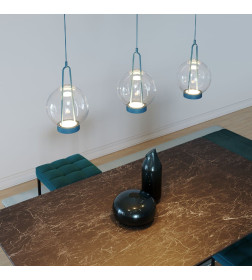 Подвесной светодиодный светильник со стеклянным плафоном 50267/1 LED синий Eurosvet