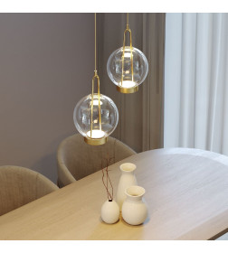 Подвесной светодиодный светильник со стеклянным плафоном 50267/1 LED латунь Eurosvet