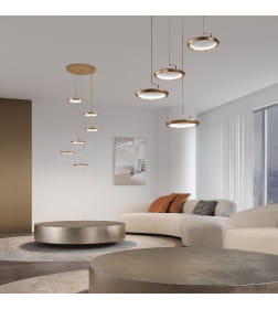 Подвесной светодиодный светильник 90034/6  золото Eurosvet