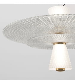 ПОДВЕСНОЙ СВЕТИЛЬНИК С АКРИЛОВЫМ И СТЕКЛЯННЫМИ ПЛАФОНАМИ 40029/1 LED/ белый Eurosvet