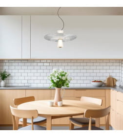 ПОДВЕСНОЙ СВЕТИЛЬНИК С АКРИЛОВЫМ И СТЕКЛЯННЫМИ ПЛАФОНАМИ 40029/1 LED/ белый Eurosvet