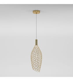 Подвесной светодиодный светильник с металлическим плафоном 90380/1 золото Eurosvet
