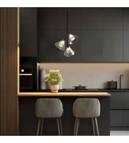 Подвесной светильник со стеклянными плафонами 70161/3 черный Eurosvet