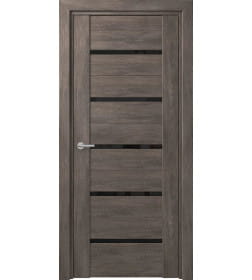 Дверное полотно D11 Дуб шале графит,стекло черное  2000х900х35мм