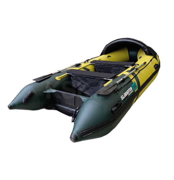 Надувная лодка GLADIATOR E380PRO желтый + темно-зеленый (5467C) (BSM5034) 
