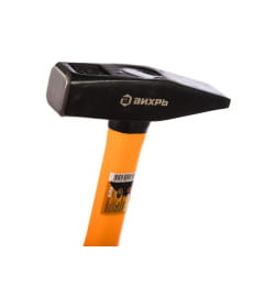 Молоток 400 гр квадратный боек, фиберглассовая двухкомпонентная ручка Вихрь 73/6/8/5