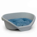 Лежак ALTA для кошек и собак пластиковый 610*415*205мм (с подушкой) (серый) М8410 (М8410) 