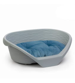 Лежак ALTA для кошек и собак пластиковый 610*415*205мм (с подушкой) (серый) М8410