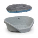 Лежак ALTA для кошек и собак пластиковый 610*415*205мм (с подушкой) (серый) М8410 (М8410) 