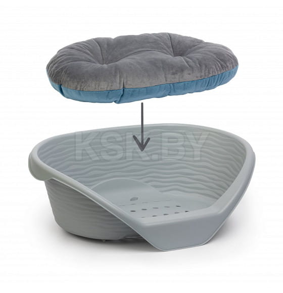 Лежак ALTA для кошек и собак пластиковый 610*415*205мм (с подушкой) (серый) М8410 (М8410) 