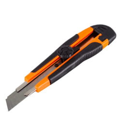 Нож с выдвижным лезвием 18 мм двухкомпонентный корпус, винтовой фиксатор Вихрь 73/10/10/3